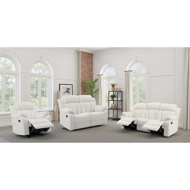 Novellara 3pc Living Room Set, White
