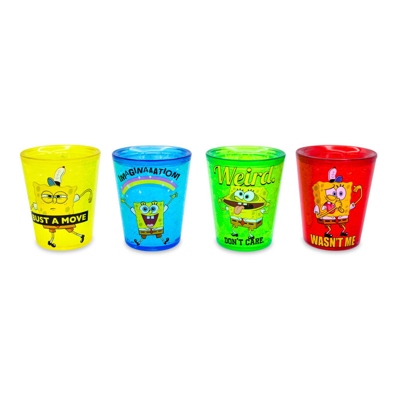 Buffalo argenté 4 pièces 1,5 oz Ensemble de verres à liqueur en plastique