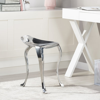Pia 17'' Tall Aluminum Vanity Stool