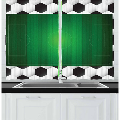 Soccer Tailored Kitchen Curtain