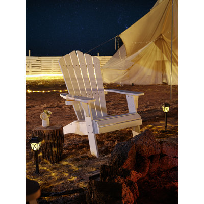 Chaise de patio Adirondack, surdimensionné pour l'extérieur 350 lb avec porte-gobelet, siège d'extérieur toutes saisons résistant aux intempéries et à la décoloration, blanc