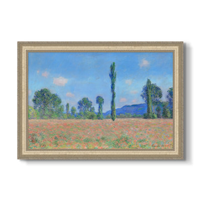 Poppy Field (Giverny), 1890-1891-Claude Monet-Custom Framed Canvas