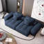 Canapé modulaire moderne surdimensionné avec 2 chaises et 4 coussins, chenille scintillante, sans assemblage | Bleu marine | Mousse et ressort-78195445