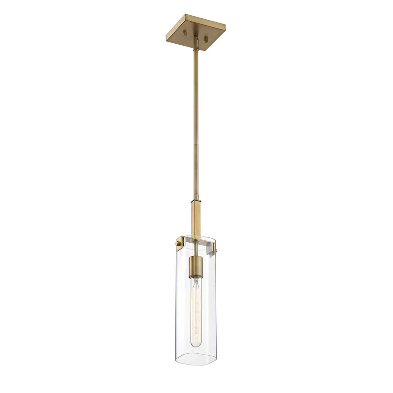 Luminaire suspendu cylindrique simple à 1 lumière Winfield, Laiton chaleureux