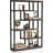 6-Tier Industrial Etagere Bookcase With Asymmetrical Open Shelves For Stylish And Functional Vertical Storage.