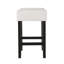 Tabouret de comptoir sans dossier KD avec assise en tissu moelleux et pieds robustes en bois d'hévéa, parfait pour les cuisines et les bars modernes-1596310313