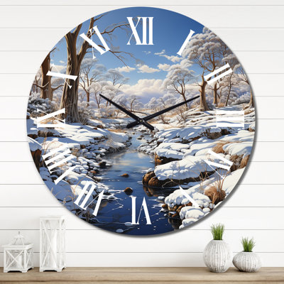 Horloge murale Winter River Natures