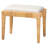 Colombano 23.8" Wide Rattan and Mahogany Wood Square Standard Ottoman