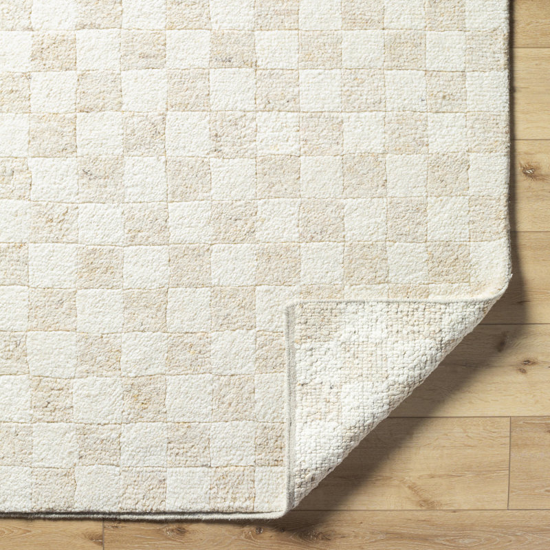 Davey Wool Checkered Area Rug, Rectangle 10' x 14'