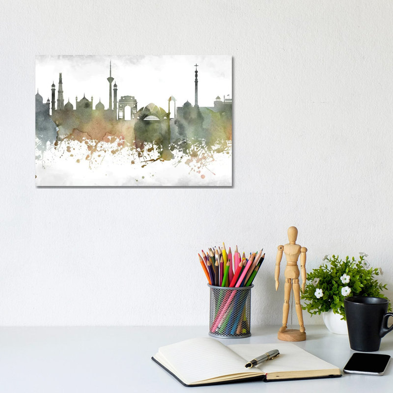 Delhi Skyline by WallDecorAddict - Wrapped Canvas Print, 20.32cm H x 30.48cm W x 1.9cm D