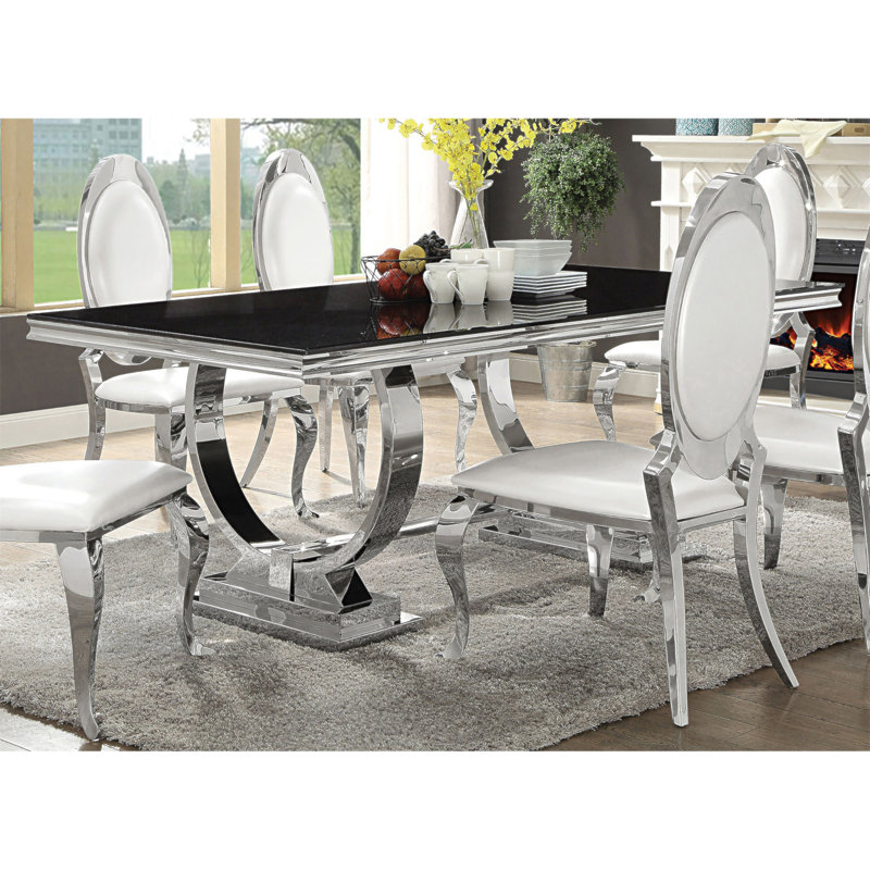 Table de salle à manger Mercy, Black / Silver