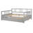 Full Size Daybed Wood Bed With Twin Size Trundle,Gray-934485031-934485028
