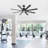 72" Modern Black Large Ceiling Fans With Lights And Remote,Dimmable 3CCT LED,,Quiet 6 Speed