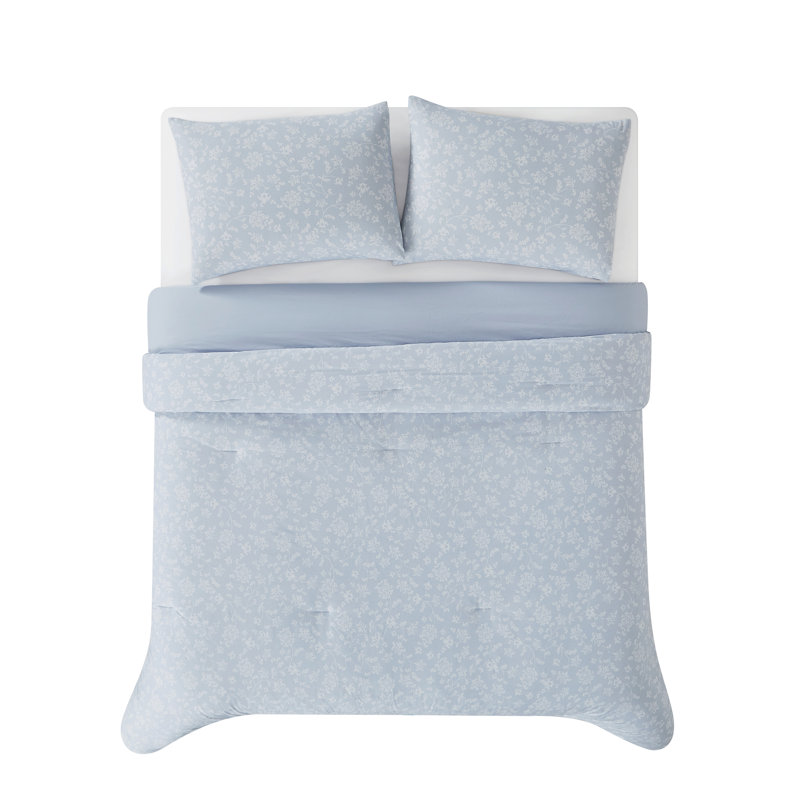 Shamont Cotton Plain Weave Solid Colour Comforter Set, Twin Extra Long Comforter + 1 Standard Pillow Sham