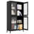 4-shelves Metal File Cabinet With Material For Office - Black Freestanding Bookcase Classic Style Study
