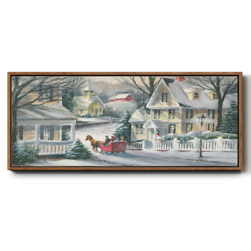 Village Traîneau à traîneau - Toile encadrée, H 20 po x l 50 po