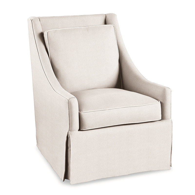 Teagan Upholstered Slipcovered Armchair, White Sugar Performance; 0863-91