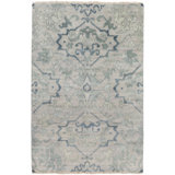 Hillcrest Hand Knotted Wool Damask Area Rug