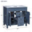 Meuble-lavabo 36 po avec lavabo supérieur, armoire de rangement moderne avec 2 portes à fermeture douce et 2 tiroirs, meuble-lavabo simple-870159672