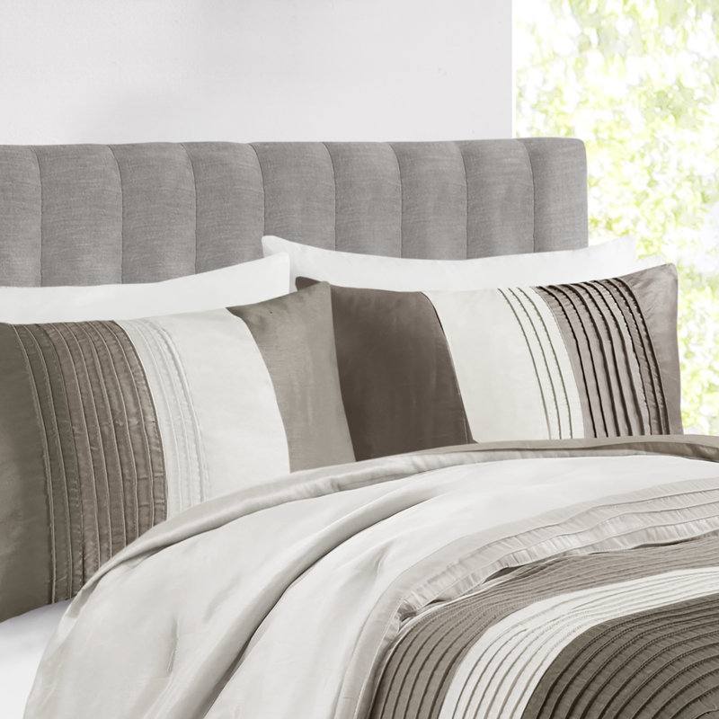 Full Natural Microfiber Reversible 7-Piece Comforter Set