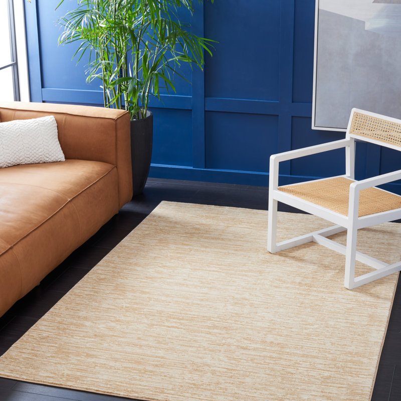 Vision Striped Area Rug In Beige, Rectangle 122 x 183 cm