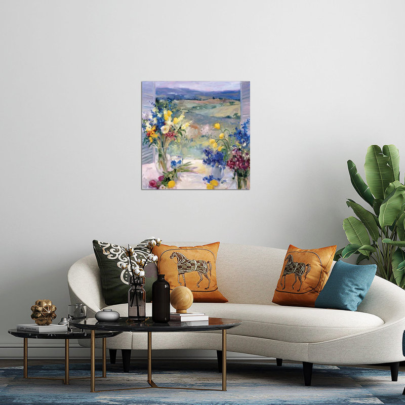 Toscane florale par Allayn Stevens - peinture sans cadre, H 24 po x l 24 po x P 0,25 po