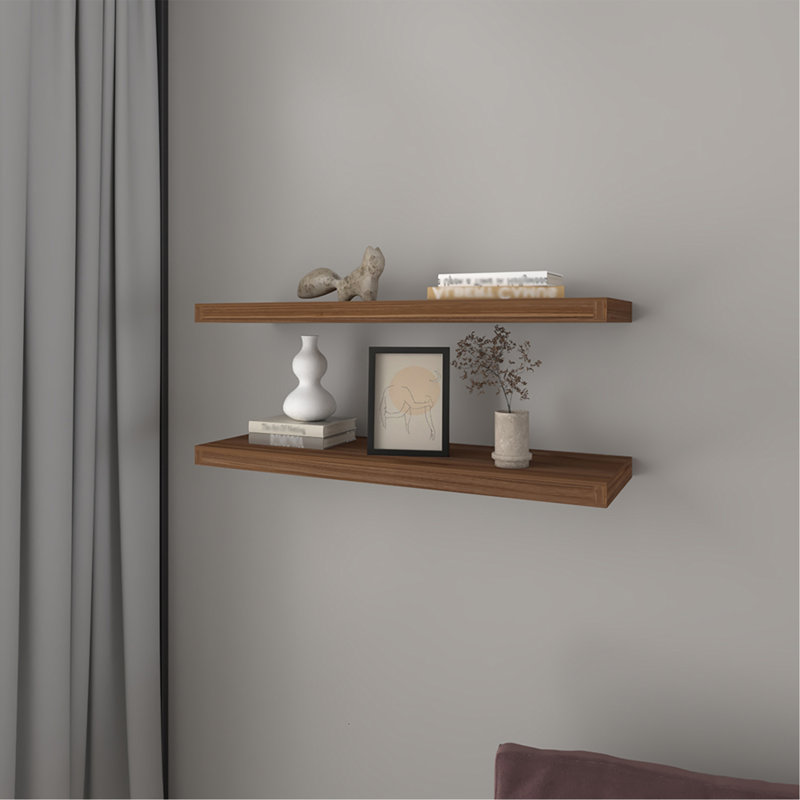 Floating Shelf Dallas, Living Room, Mahogany, Mahogany