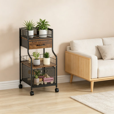 Rolling Storage Cart With Drawers, Mobile Utility Cart With DIY Dividers And Locking Wheels - Under Desk Craft Organizer For Office, Studio, And Classroom