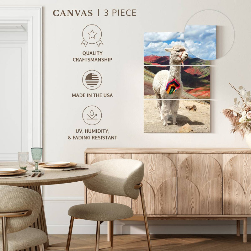 Brampt couleurs du Pérou - Alpaca blanc Palcoyo, H 74 po x l 48 po
