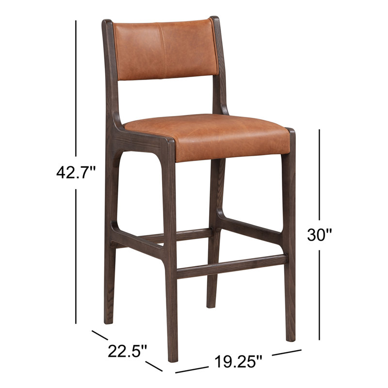 Wayne Leather Stool, Bar Stool (30" Seat Height)