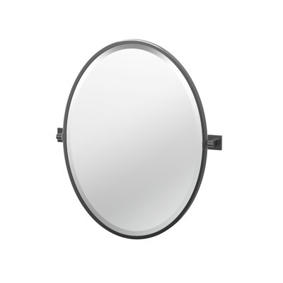 Miroir ovale encadré Elevate | Miroir de meuble-lavabo pivotant et biseauté