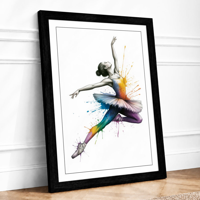 Dancer in Motion Modern - Framed Print, A2 - 59.4 x 42.0 cm, Black