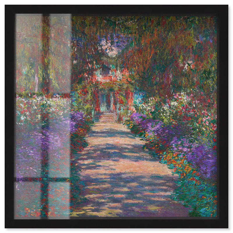 Art mural floral Monet's Garden Shadowbox par Art Remedy, H 13 po x l 13 po, Noir