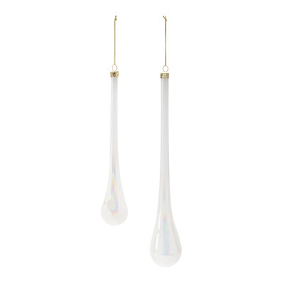 Iridescent Glass Drop Ornament