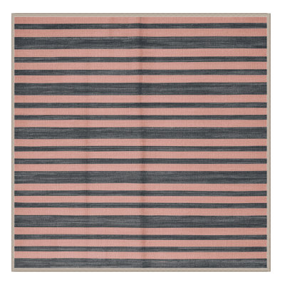 Tapis beige à rayures horizontales lavable à la machine