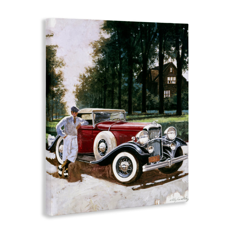 Retro Convertible Coupe & Driver Canvas, design by Wind River Studios