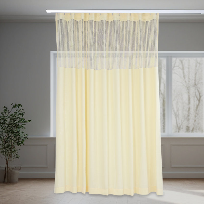 Panneau de rideau semi-transparent en polyester Tyshiana