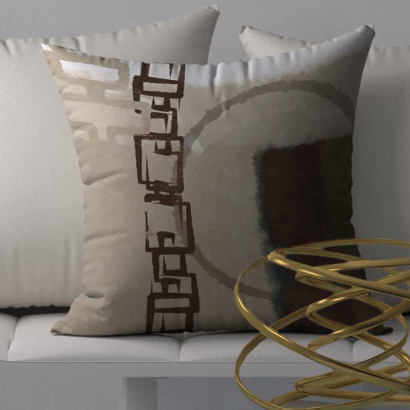 Abstract Reversible Throw Pillow, 18" x 18"