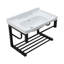 Lavabo de salle de bain console en céramique L 23 po x l 16 po avec un trou de robinet et une base de support Mocoloo-125360023-125360012