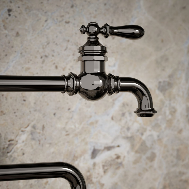 Artifacts Single-Hole Deck-Mount Pot Filler with Extended Spout, Vibrant Titanium