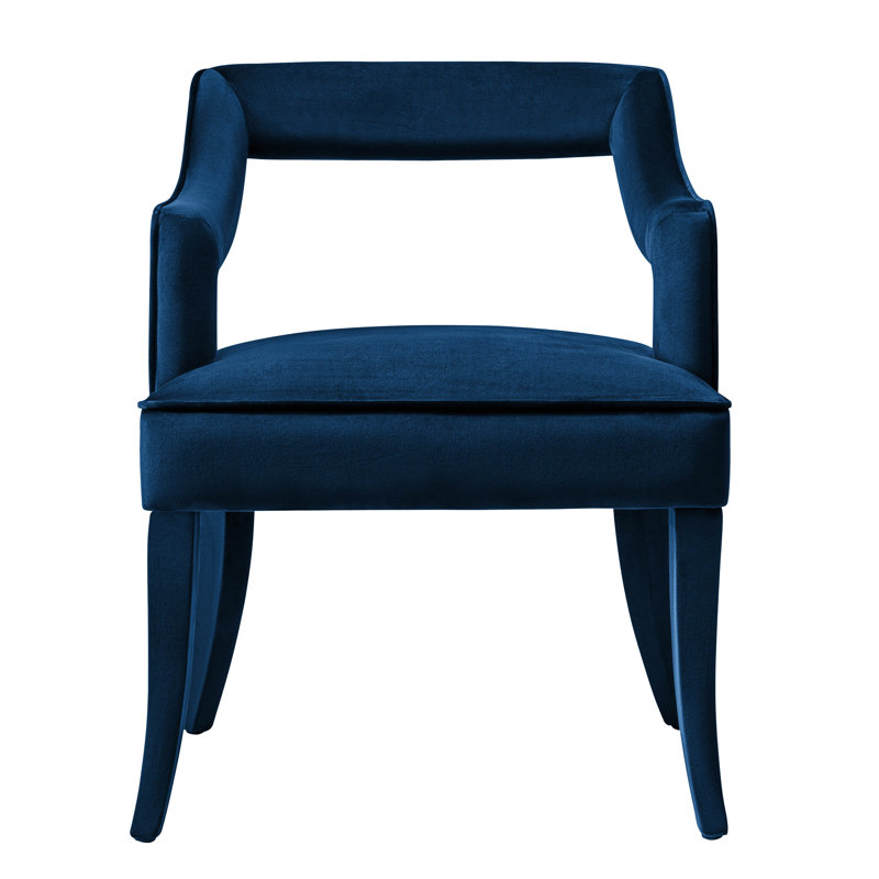 50cm H Velvet Upholstered Armchair, Navy