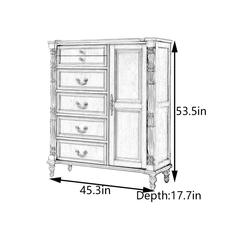 Armoire console en bois de bouleau massif