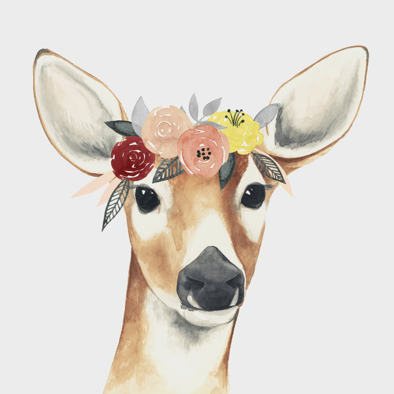 Flower Crown Forester I by Grace Popp - Wrapped Canvas Painting, 30cm H x 30cm W x 3.8cm D