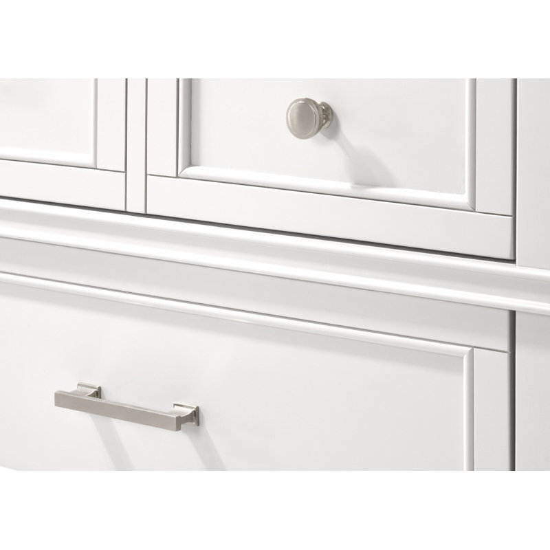 Commode 6 tiroirs (miroir non inclus), Blanc