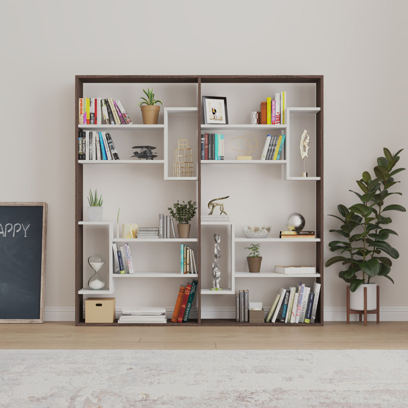 Timaeus Bookcase, Brown/White