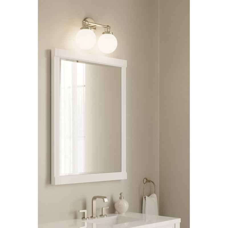 Meuble-lavabo 2 lumières 15 po Ortesa, H 10,5 po x l 15 po x P 6,5 po, Nickel, Deux lumières