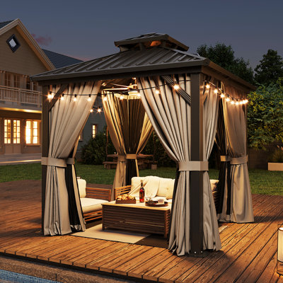 8 pi L 8 pi. D Pavillon de jardin avec double toit