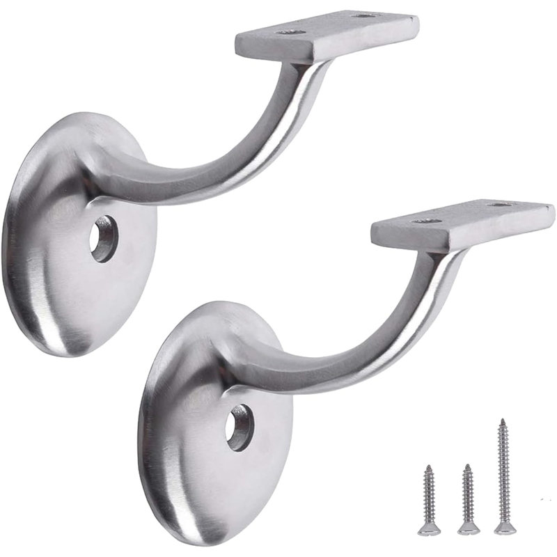 Supports d'escalier pour main courante, support d'escalier robuste en acier inoxydable pour rampe d'escalier pour la maison ou le bureau, 2 pièces