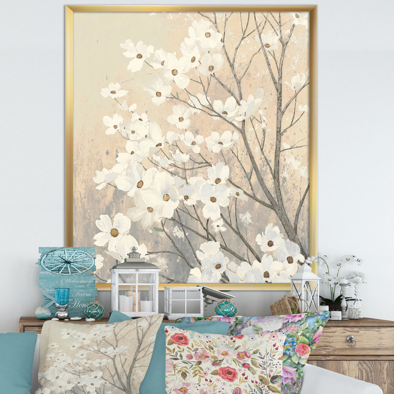 « brun onns fleurs »-cadre photo imprimé sur toile, H 40 po x l 30 po x P 1,5 po, Cadre doré