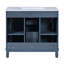 Meuble-lavabo bleu 36 po - moderne, avec 2 tiroirs à fermeture douce, lavabo de rangement moderne, portes,